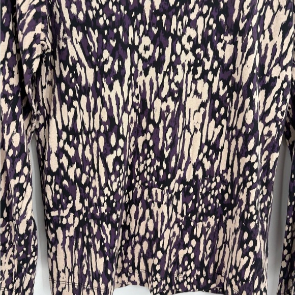 Dries Van Noten long sleeve shirt Purple cream black abstract pattern sz small - Picture 3 of 11